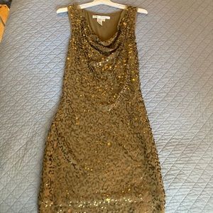 Gold sequined dress